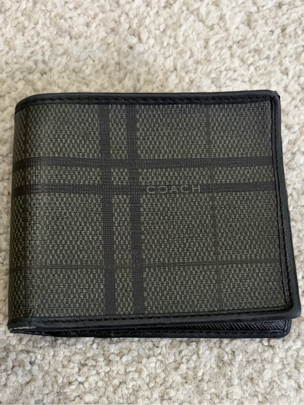 NEW Coach Wallet, Men’s Black & Grey Designer Wallet w/ Logo on Outside/Inside
